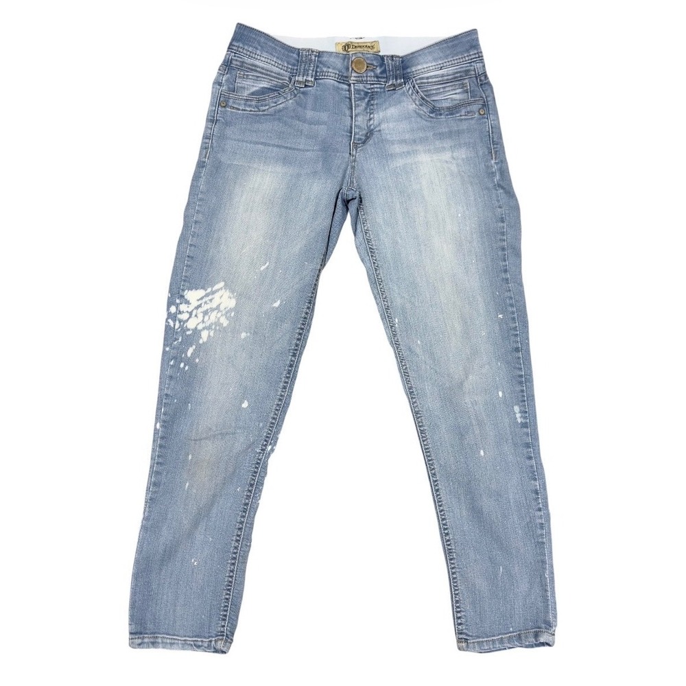 Democracy Ab Technology Skinny Jeans Womens 6 Light Wash Paint Splatter Stretch
